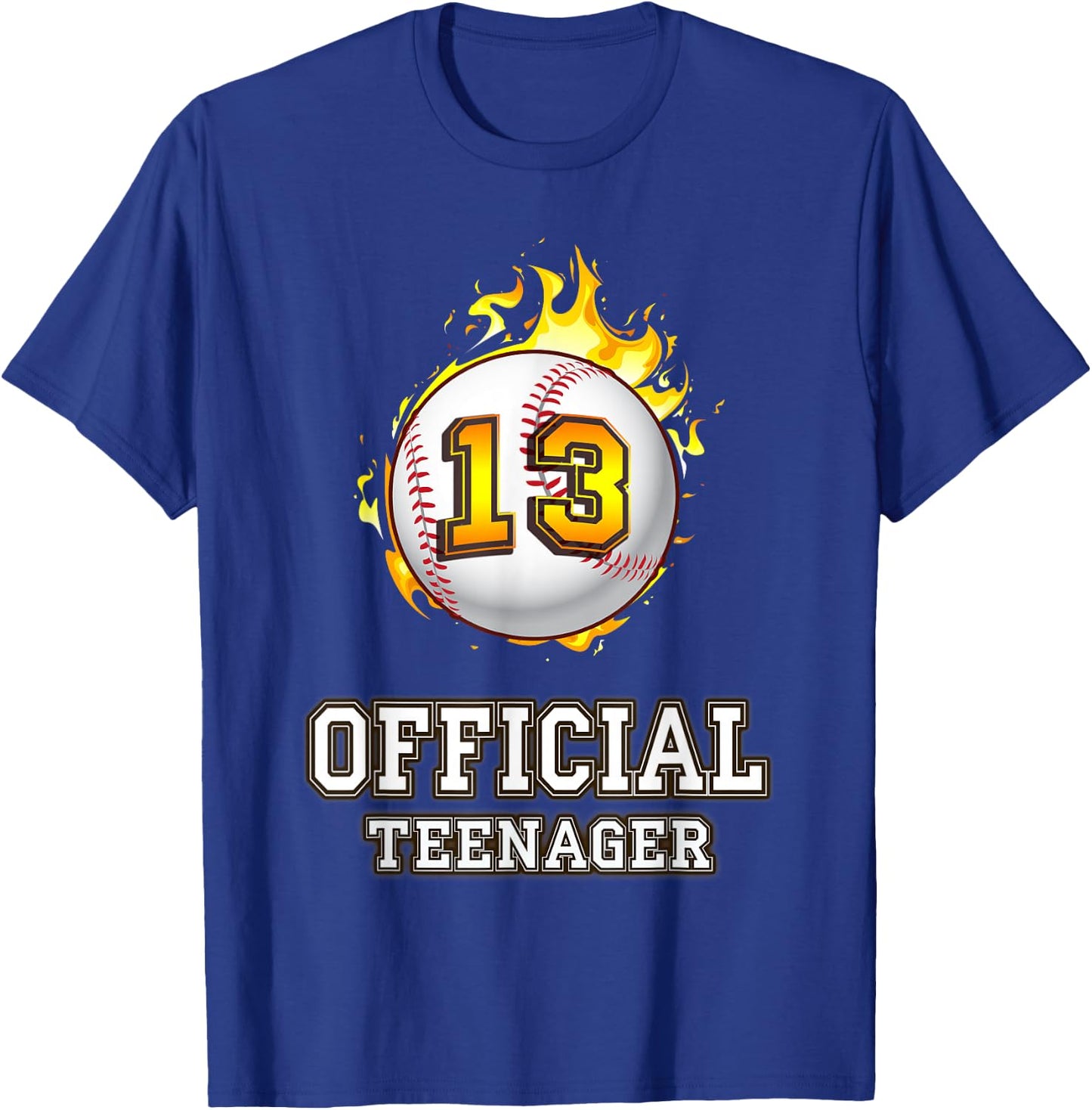 Official Teenager Baseball 13th Birthday Gift T-Shirt - T-Shirt | Royal