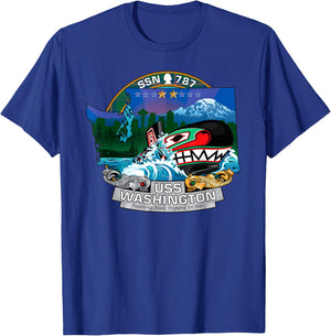 Submarine Veteran SSN-787 USS Washington U-boat Gift T-Shirt - T-Shirt | Royal