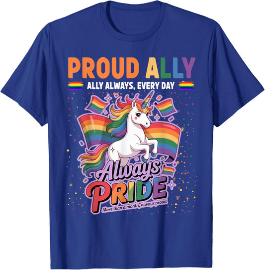 Proud Ally Costume Idea Lesbian & LGBTQ Gay Pride T-Shirt - T-Shirt | Royal