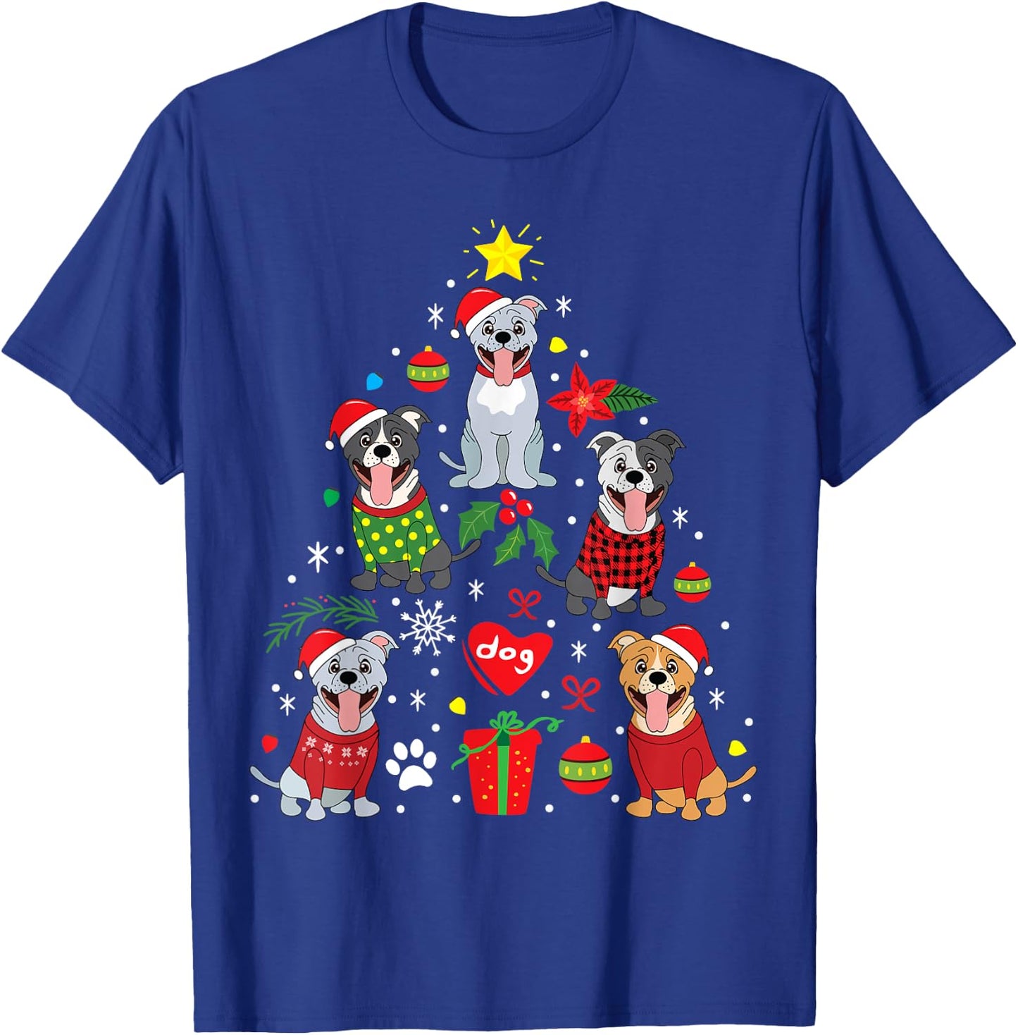 Pit Bull American Staffordshire Christmas Gift Women Kids T-Shirt - T-Shirt | Royal