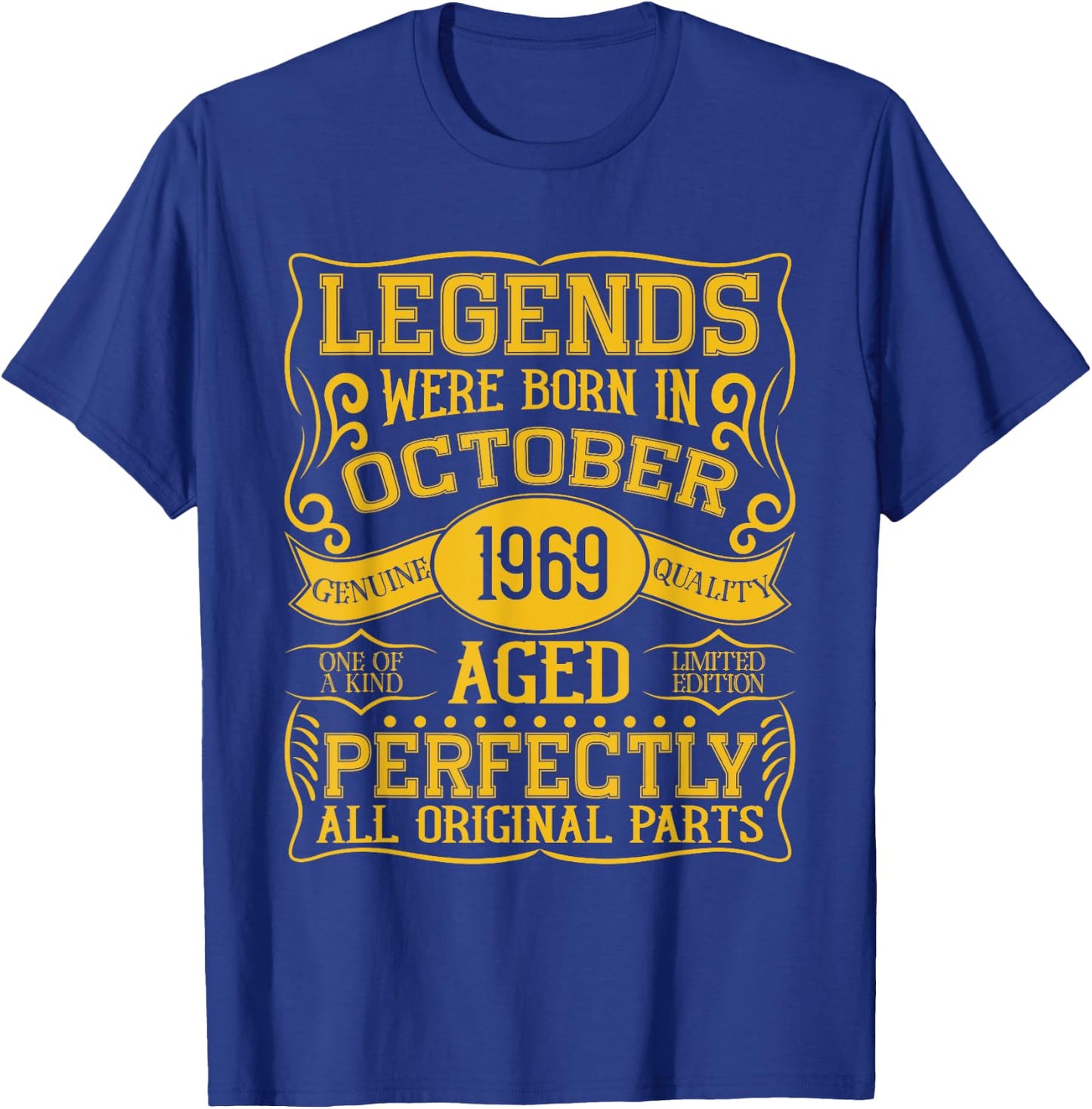 55th Birthday Legends Were Born In October 1969 T-Shirt - T-Shirt | Royal