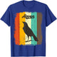 Raven Retro 70s Vintage Bird Lover Art T-Shirt - T-Shirt | Royal