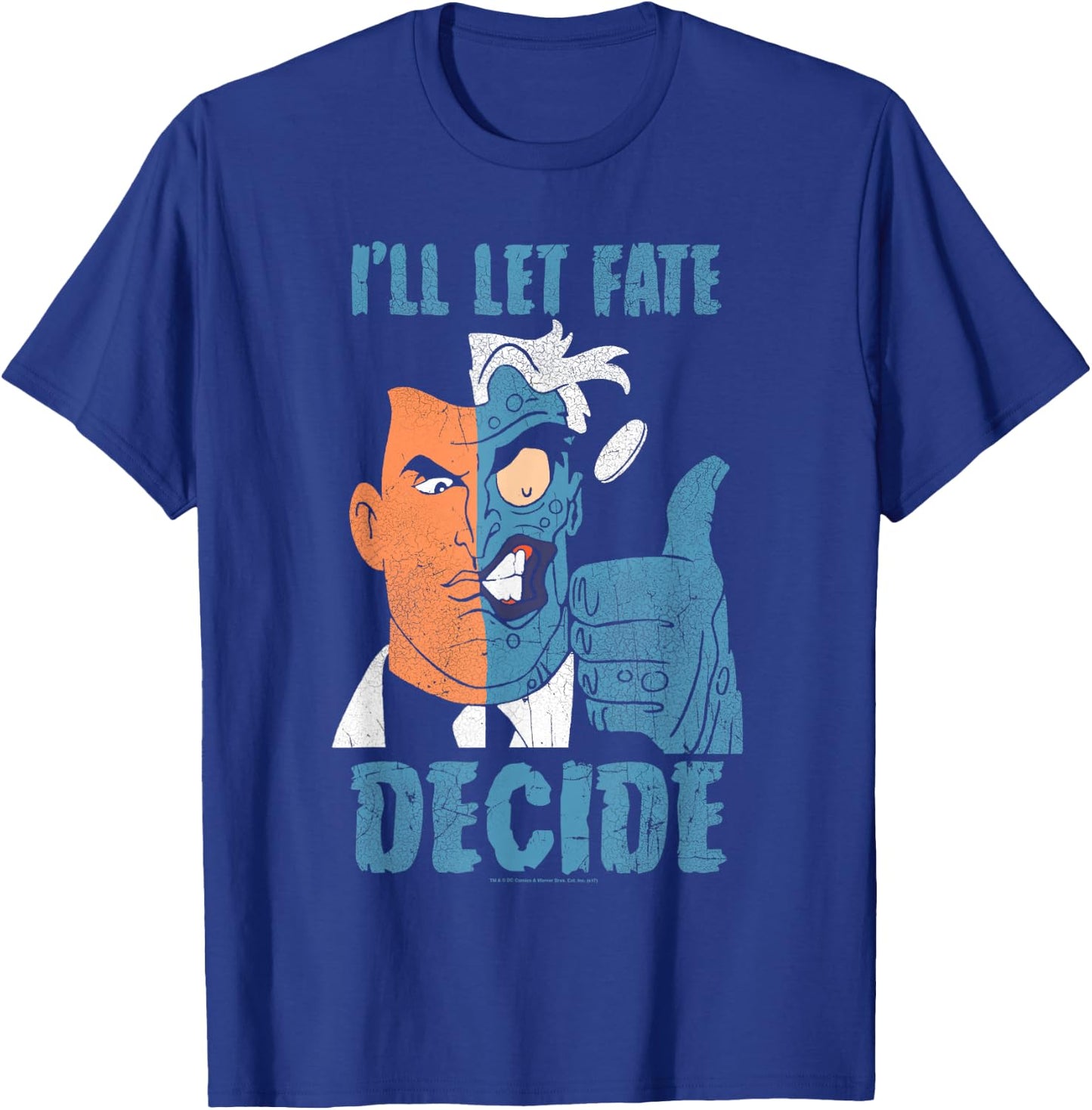 Batman: Animated Series Two-Face Fate Decide T-Shirt - T-Shirt | Royal