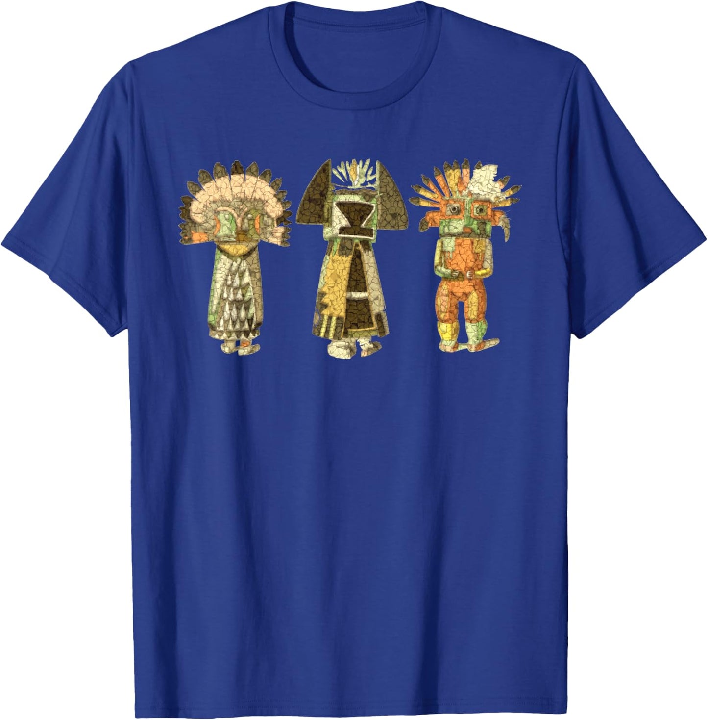 Native American KACHINA DOLLS abstract grunge 2 T-Shirt - T-Shirt | Royal