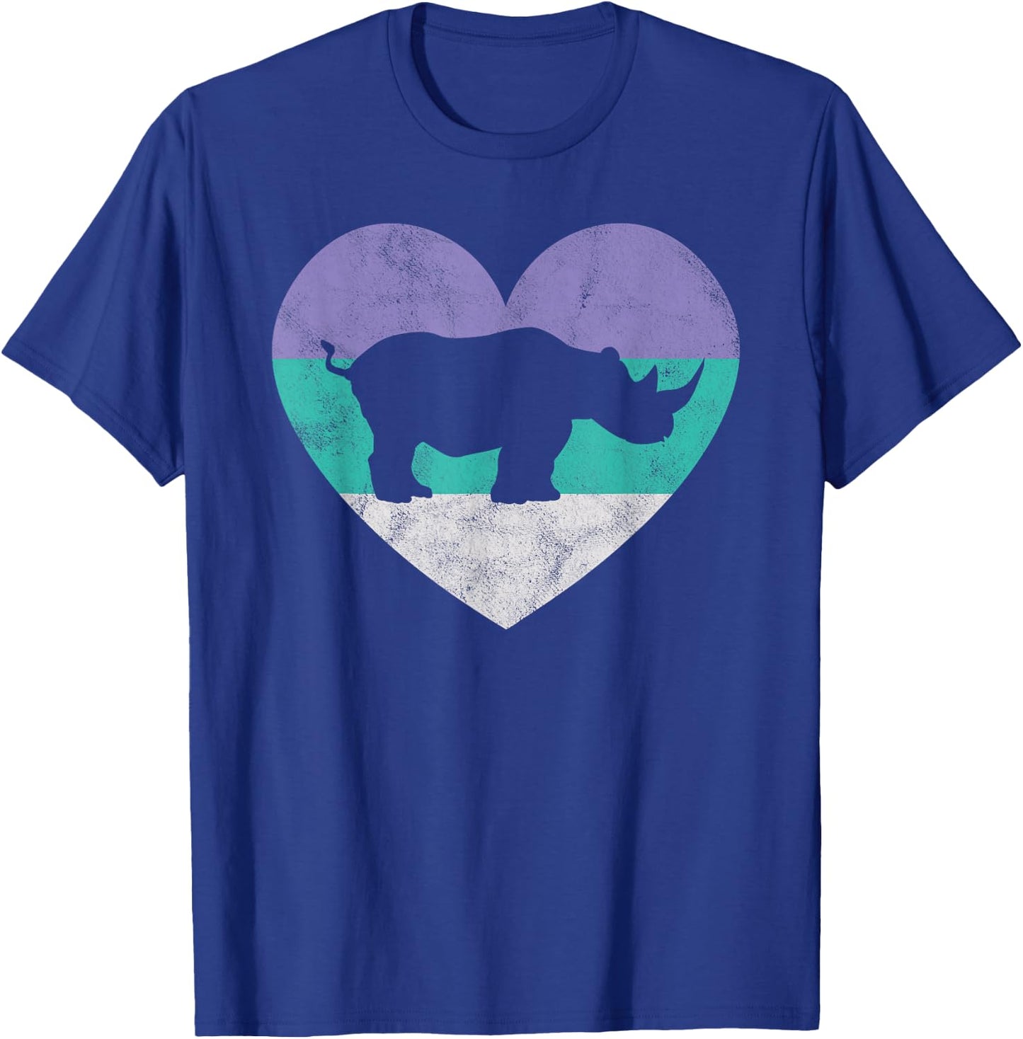 Rhino Shirt & Girls | Cute Retro Rhinoceros Gift T-Shirt - T-Shirt | Royal
