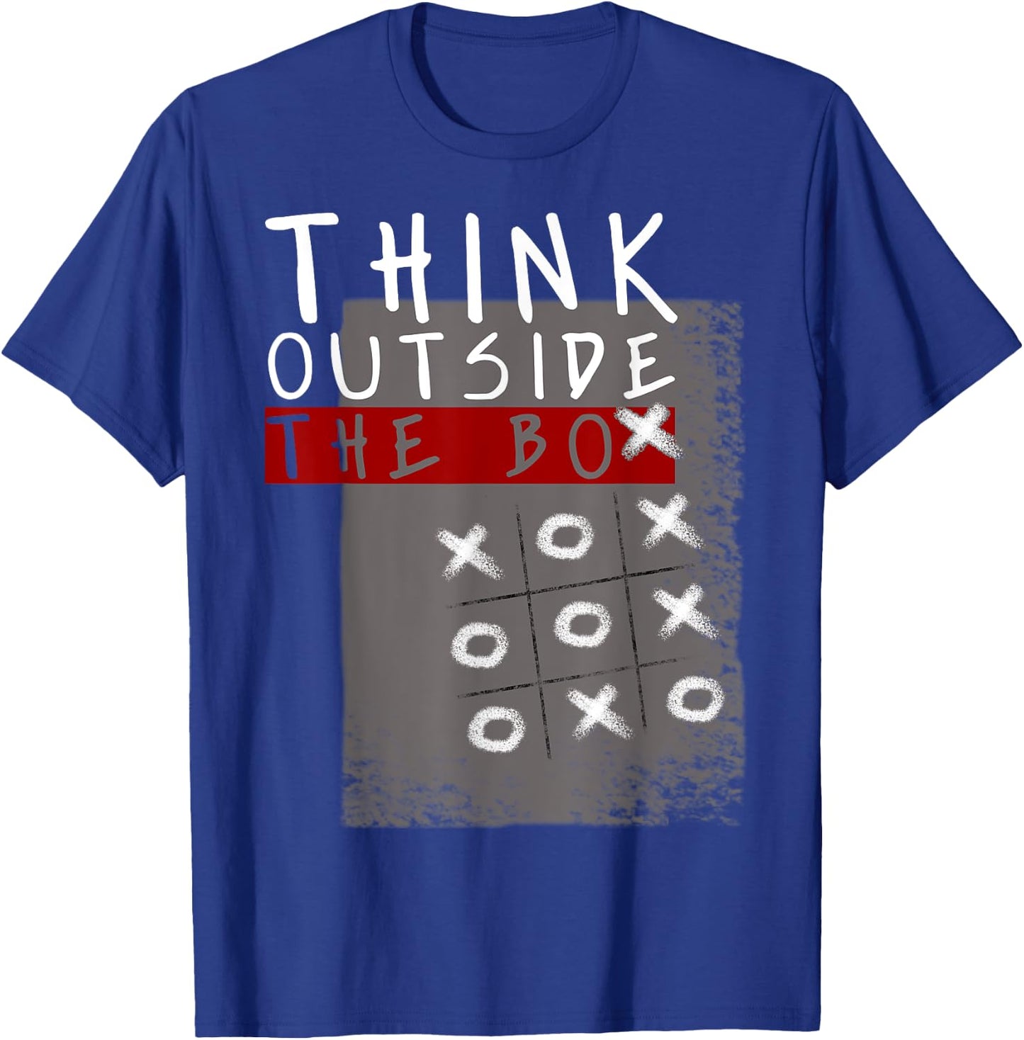 Think Outside The Box Funny Tic Tac Toe Geeks Gift T-Shirt - T-Shirt | Royal