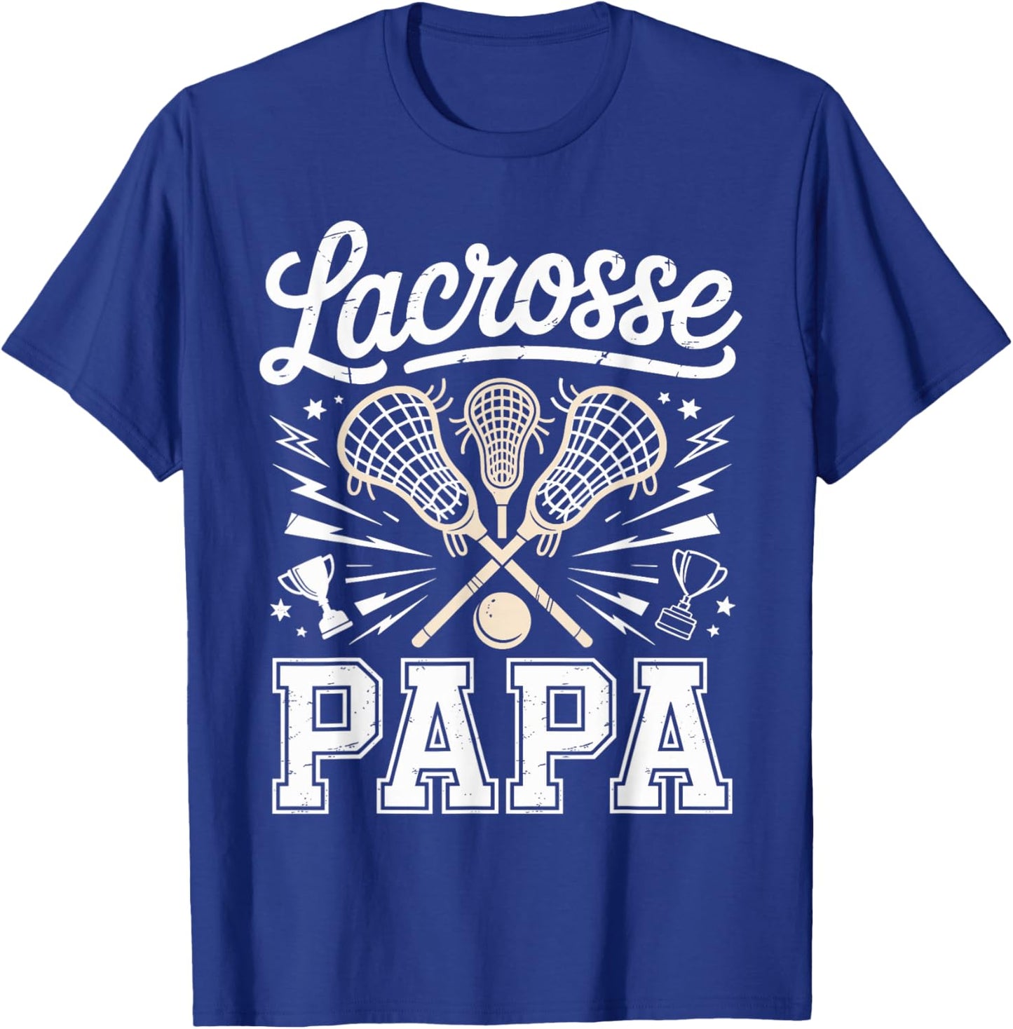 Proud Lacrosse Papa T-Shirt - T-Shirt | Royal