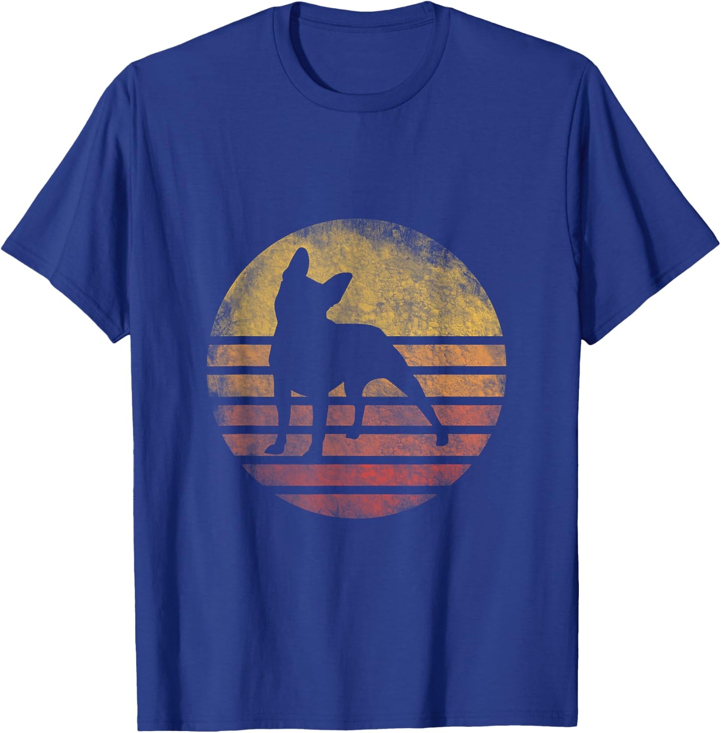 Retro Vintage Boston Terrier Dog Shirt 70s Silhouette Breed T-Shirt - T-Shirt | Royal