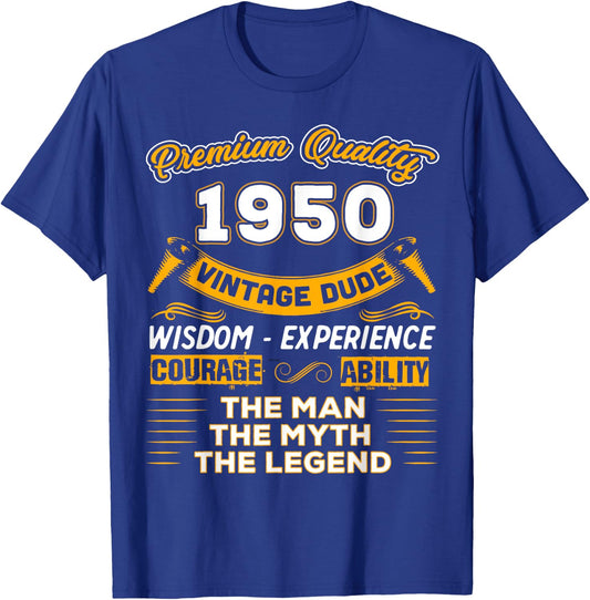 The Man Myth Legend 1950 75th Birthday Gift 75 Years Old T-Shirt - T-Shirt | Royal