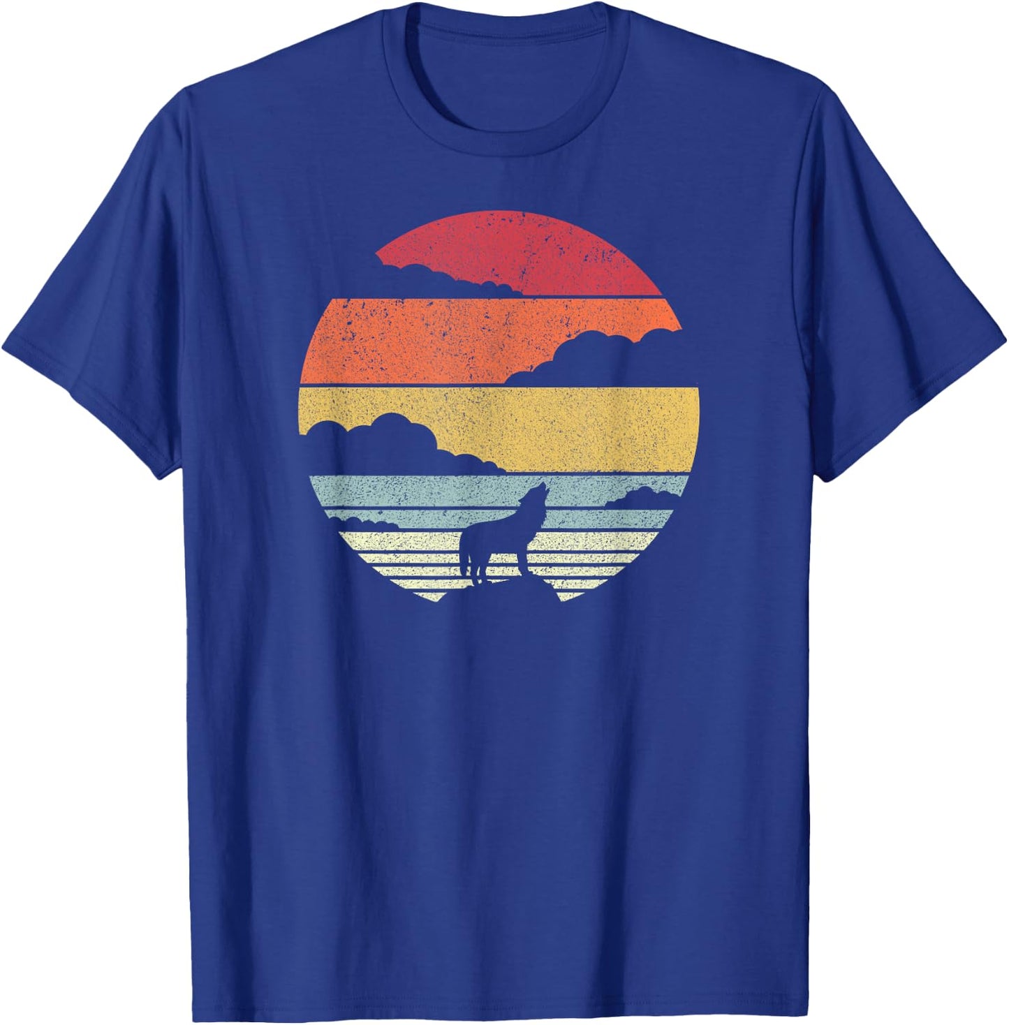 Wolf Shirt. Retro Style T-Shirt - T-Shirt | Royal