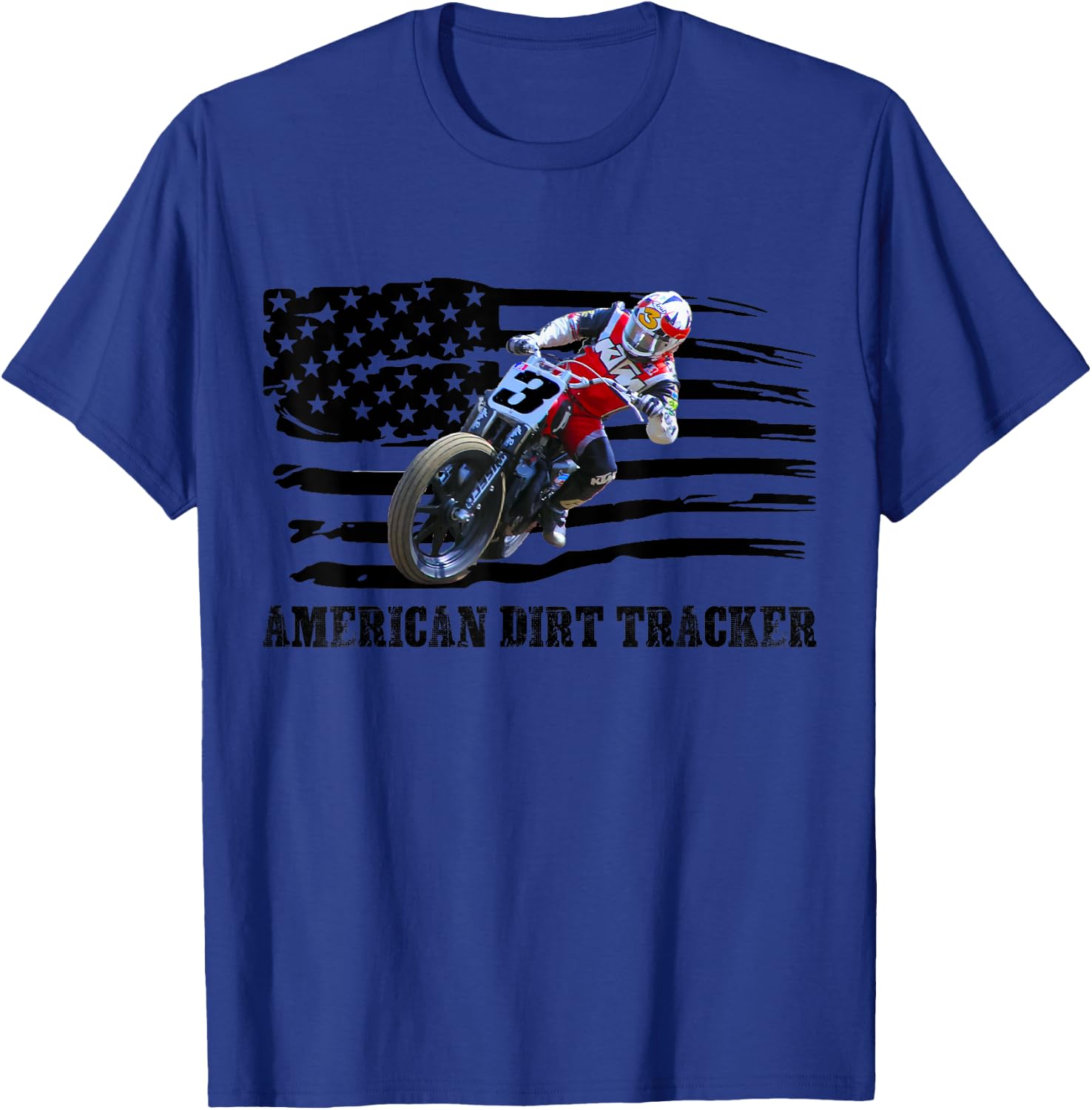 American Dirt Tracker Flat Track Racer Dirt Track Men Boys T-Shirt - T-Shirt | Royal