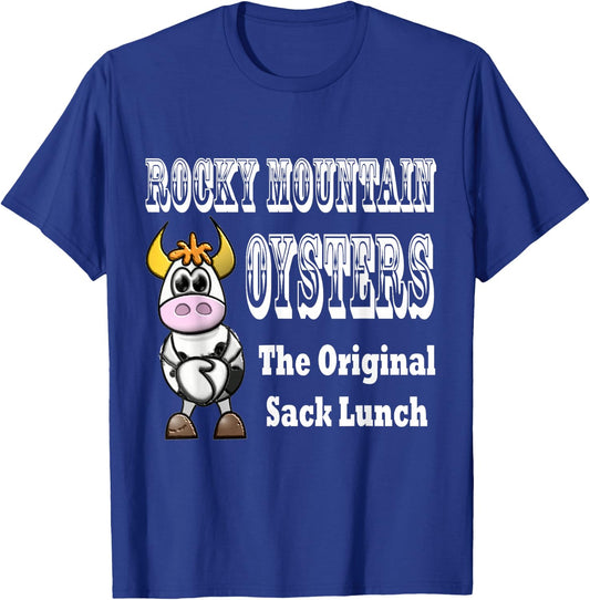 Humorous Funny Rocky Mountain Oysters T Shirt T-Shirt - T-Shirt | Royal