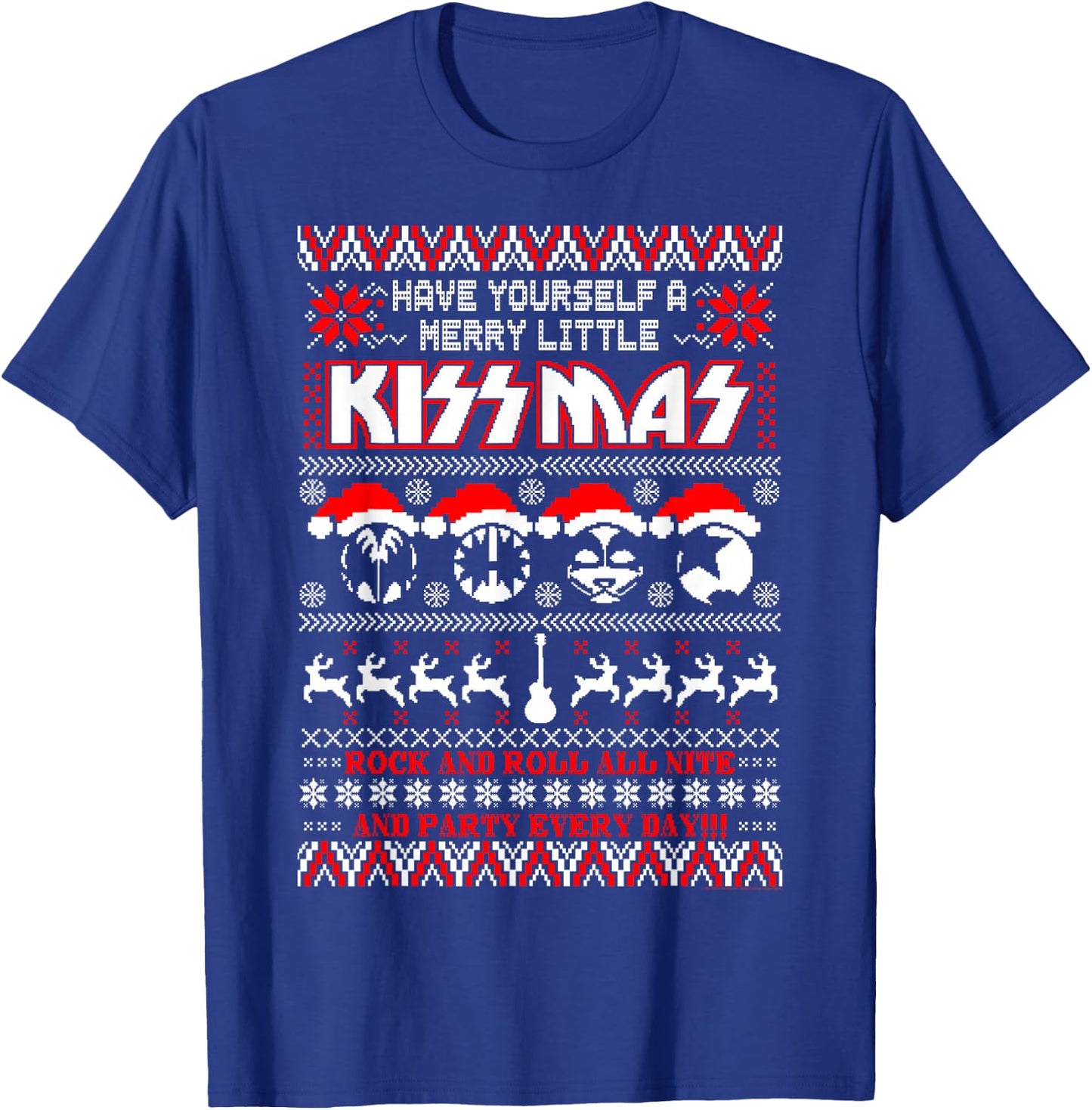 KISS - Merry Little KISSmas T-Shirt - T-Shirt | Royal