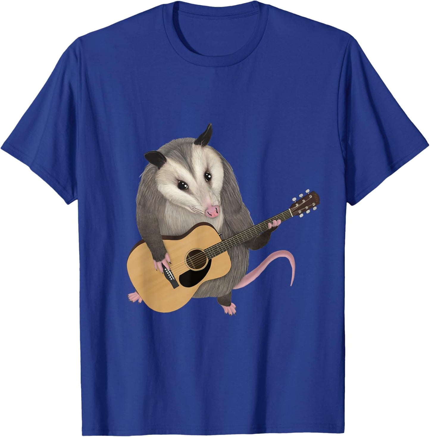 Opossum playing the acoustic guitar - possum T-Shirt - T-Shirt | Royal