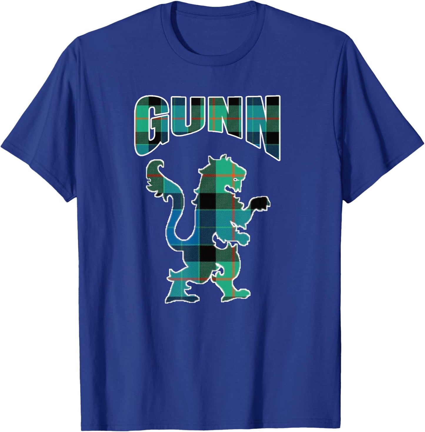 Gunn Clan Kilt Tartan Lion Namesake Scottish T-Shirt - T-Shirt | Royal