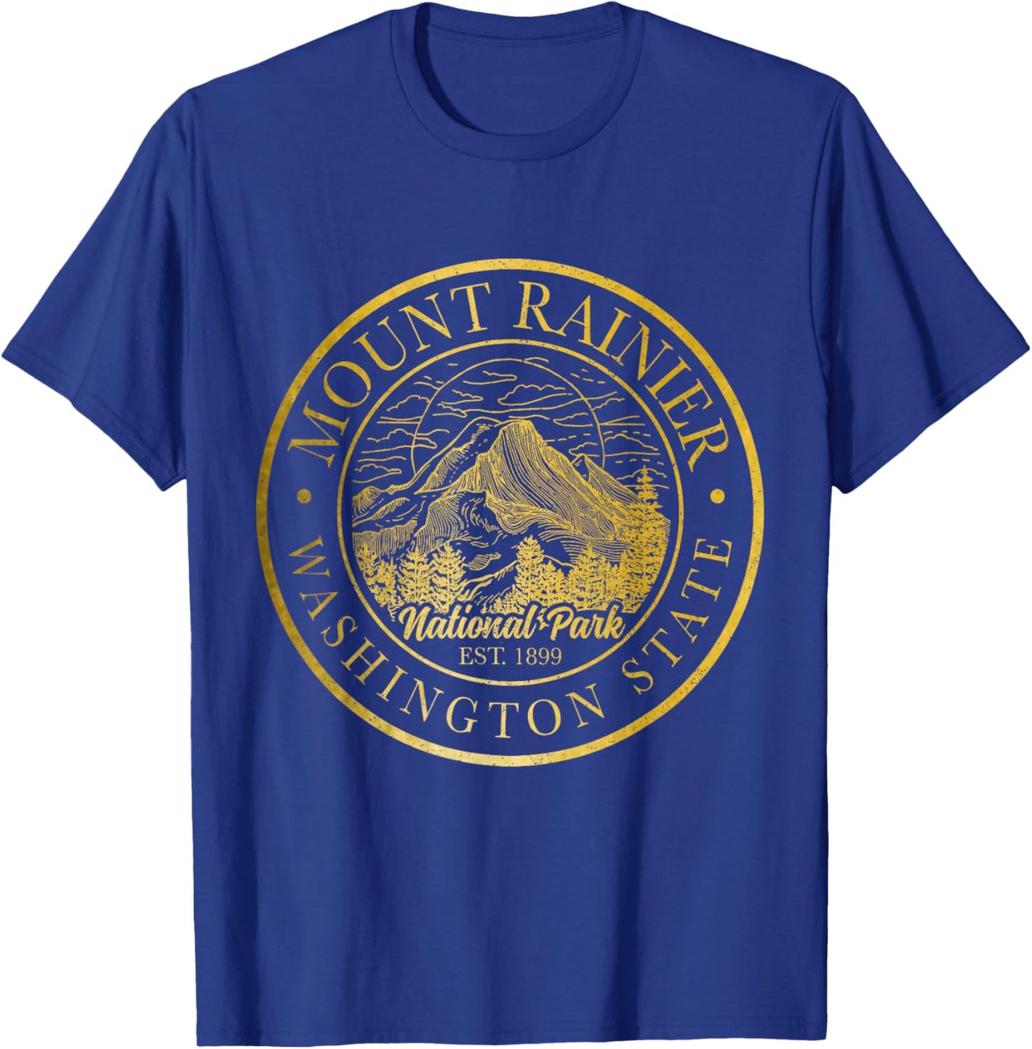 Mount Rainier Washington Mountain Mt Climbing Summit Hiking T-Shirt - T-Shirt | Royal