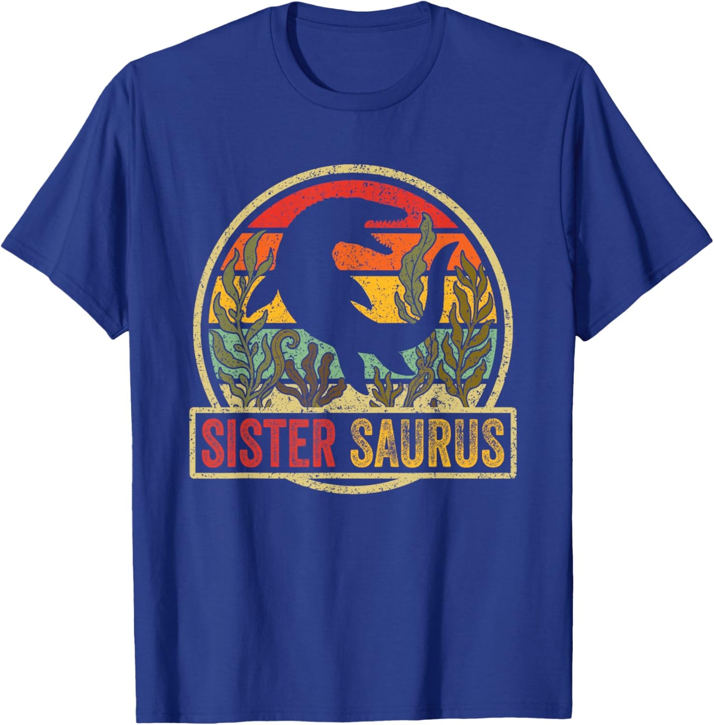 Vintage Retro Sister Saurus SeaRex Mosasaurus Dinosaur Girl T-Shirt - T-Shirt | Royal