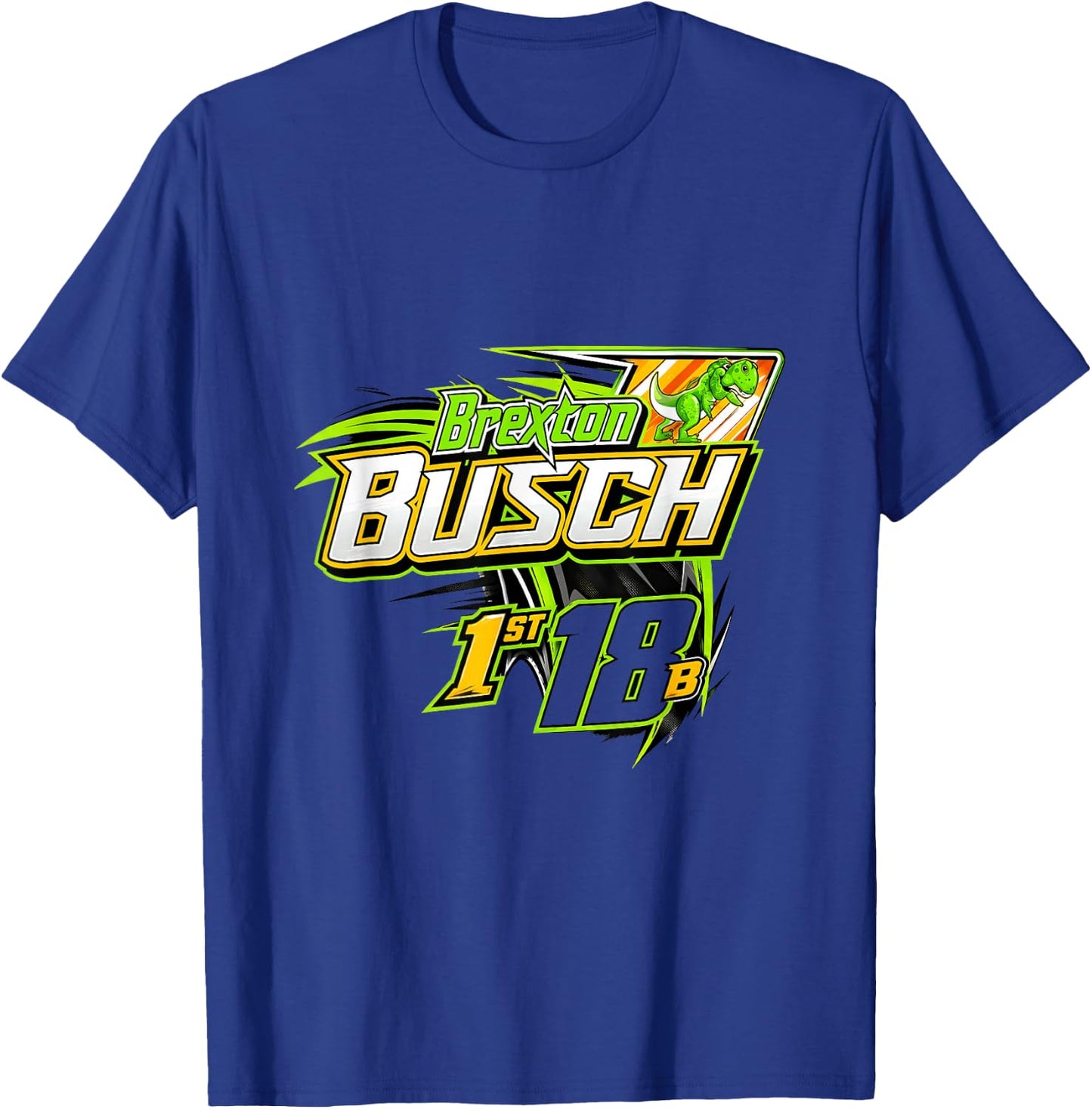 Brexton Busch 18B Racing Dinosaur T-Shirt - T-Shirt | Royal