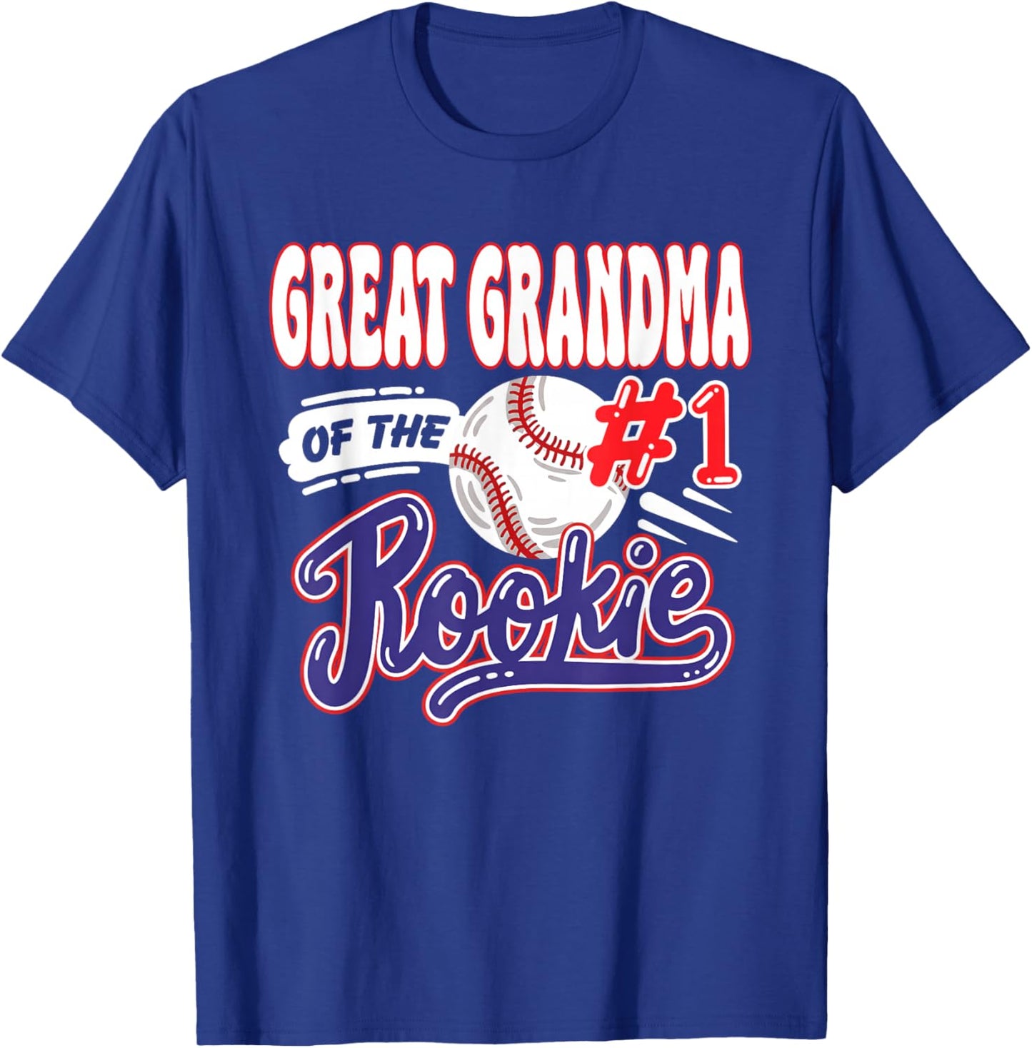 Great Grandma Rookie of Year 1st Bday Baseball Theme T-Shirt - T-Shirt | Royal