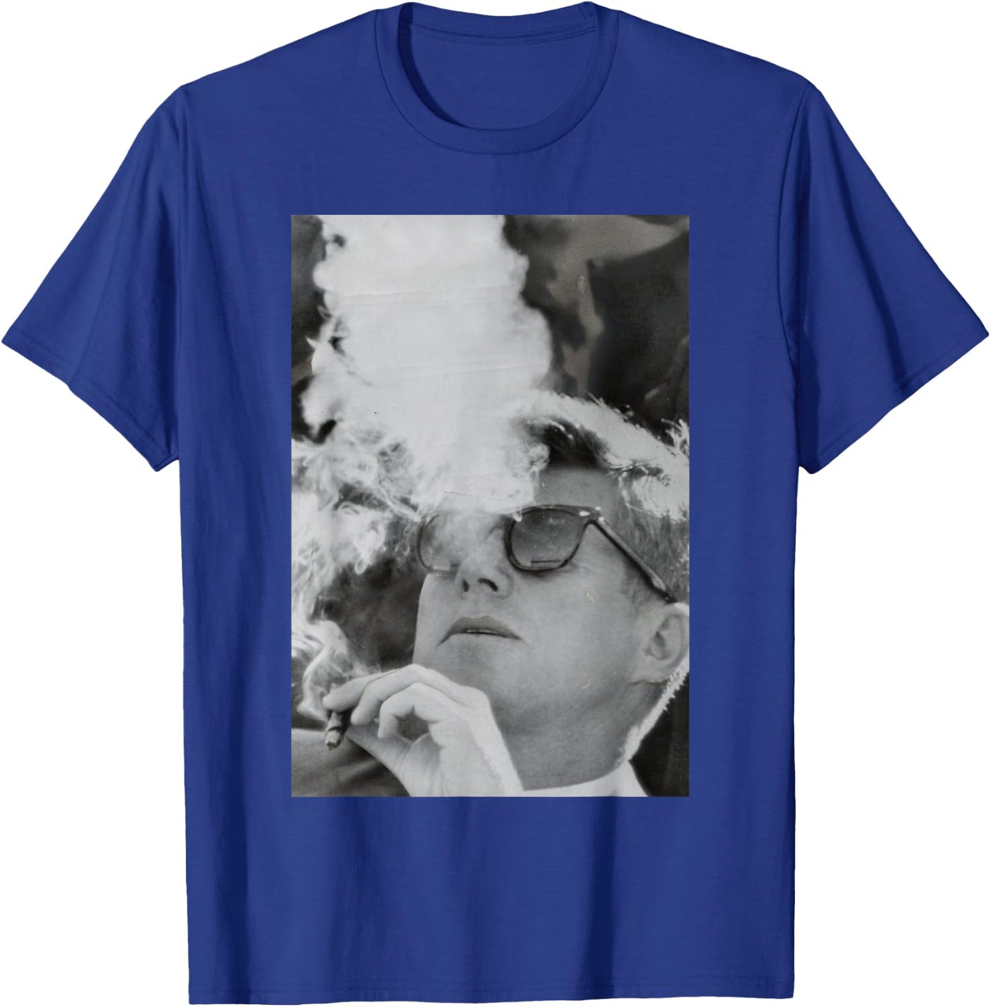 JFK Smoking with Shades John F. Kennedy President T-Shirt - T-Shirt | Royal