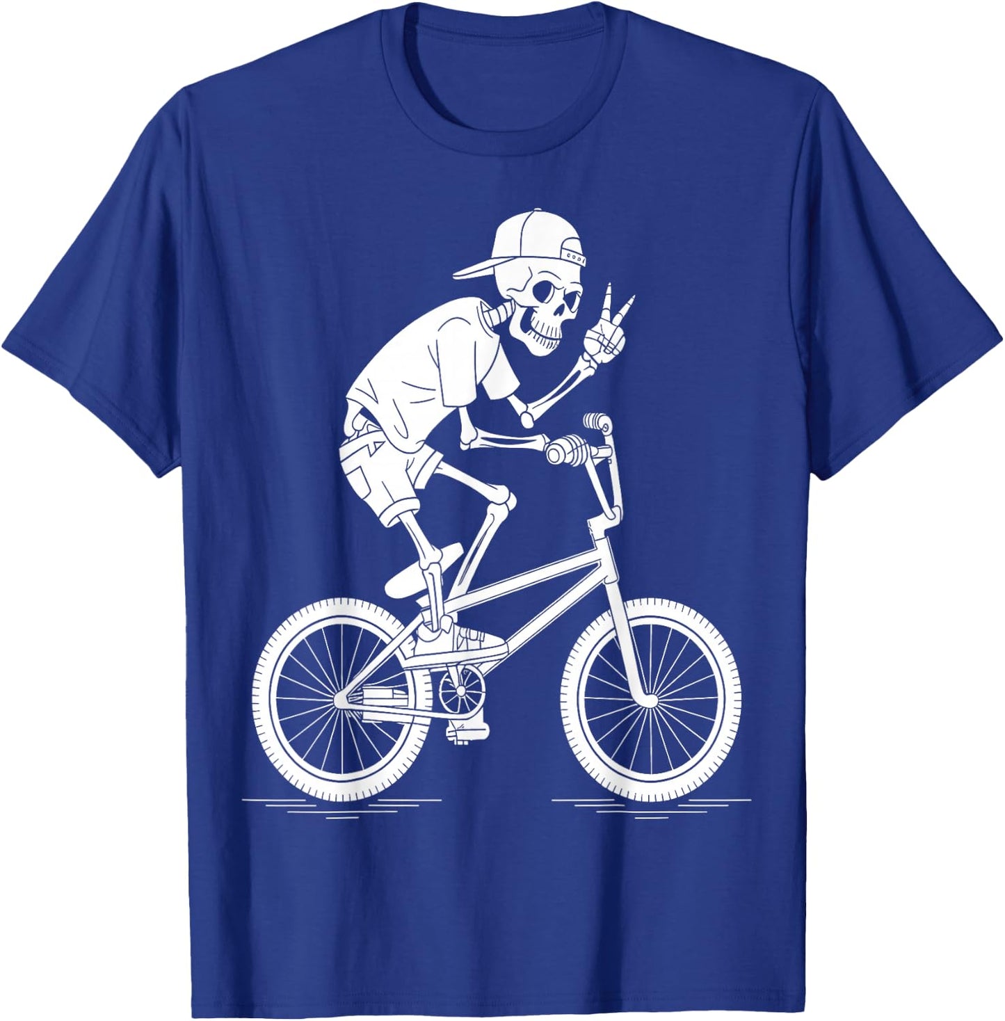 Skeleton BMX Rider Chill Cycling T-Shirt - T-Shirt | Royal
