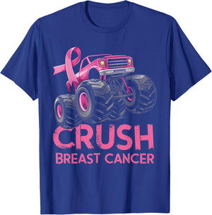 Crush Breast Cancer Awareness Truck pink for kids T-Shirt - T-Shirt | Royal