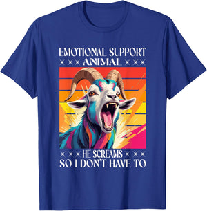 Goat Emotional Support Animal Goat Owner Raiser T-Shirt - T-Shirt | Royal