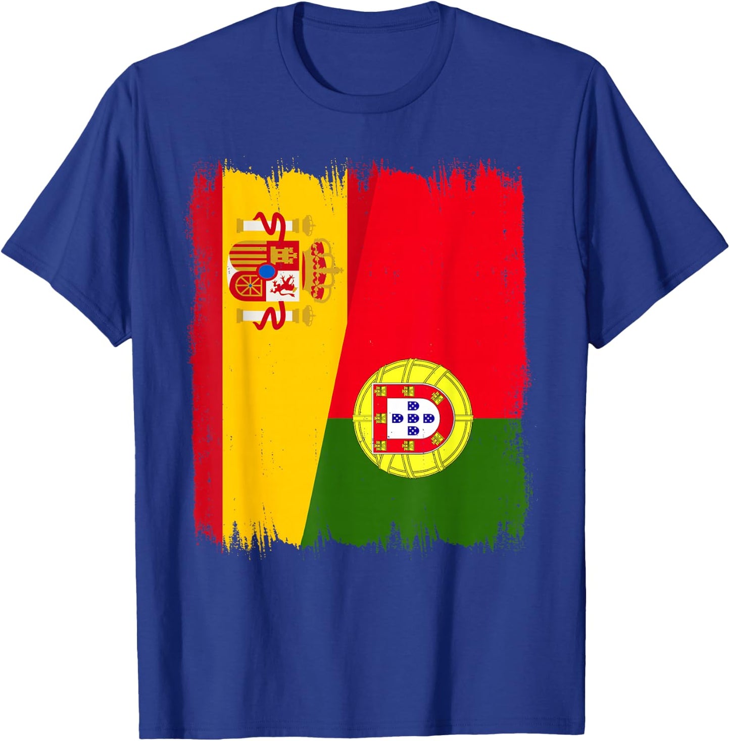 Spain Portugal Flag Wear Spanish Portuguese Heritage T-Shirt - T-Shirt | Royal
