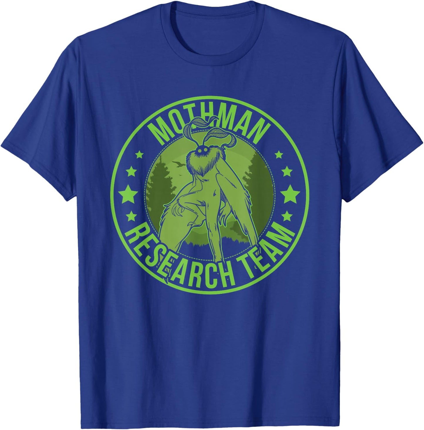 Mothman Hide & Seek Research Team Champion Cryptid T-Shirt - T-Shirt | Royal