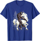 Bigfoot Sasquatch Riding Unicorn Funny Cute Gift T-Shirt - T-Shirt | Royal