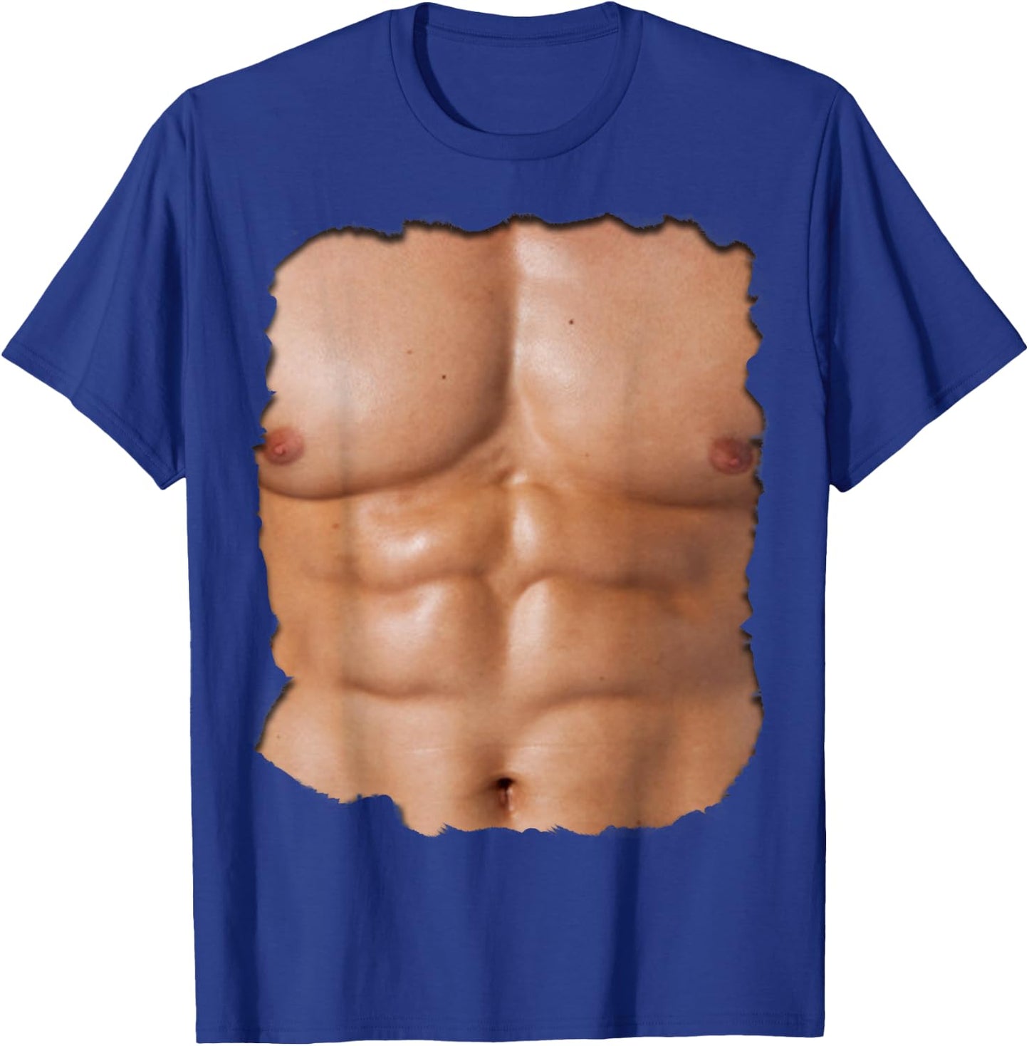 Fake Muscle Under Clothes Shirt Chest Six Pack Abs T-Shirt - T-Shirt | Royal