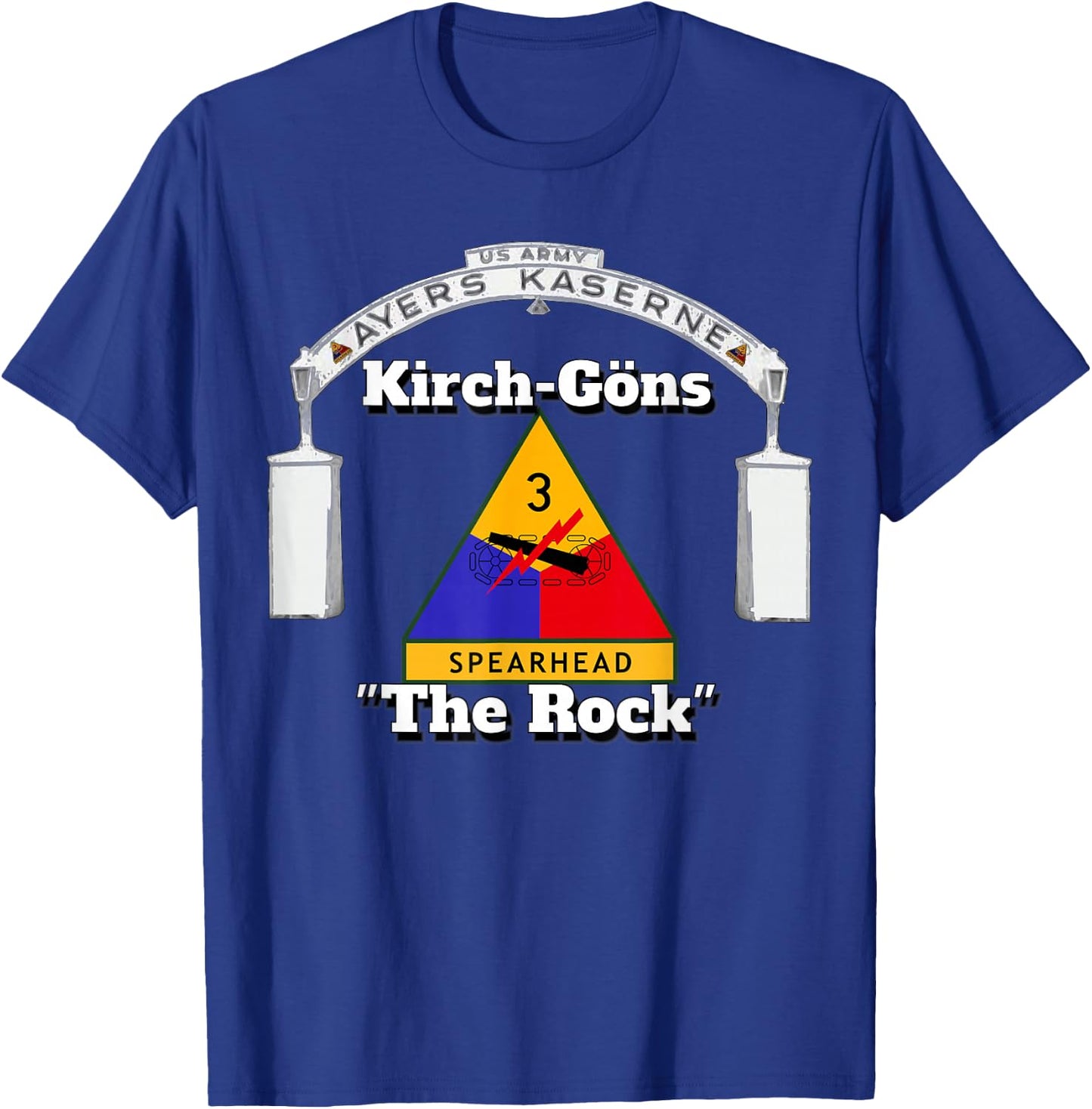 Ayers Kaserne - Kirch-Goens - 3rd Armored Division print T-Shirt - T-Shirt | Royal