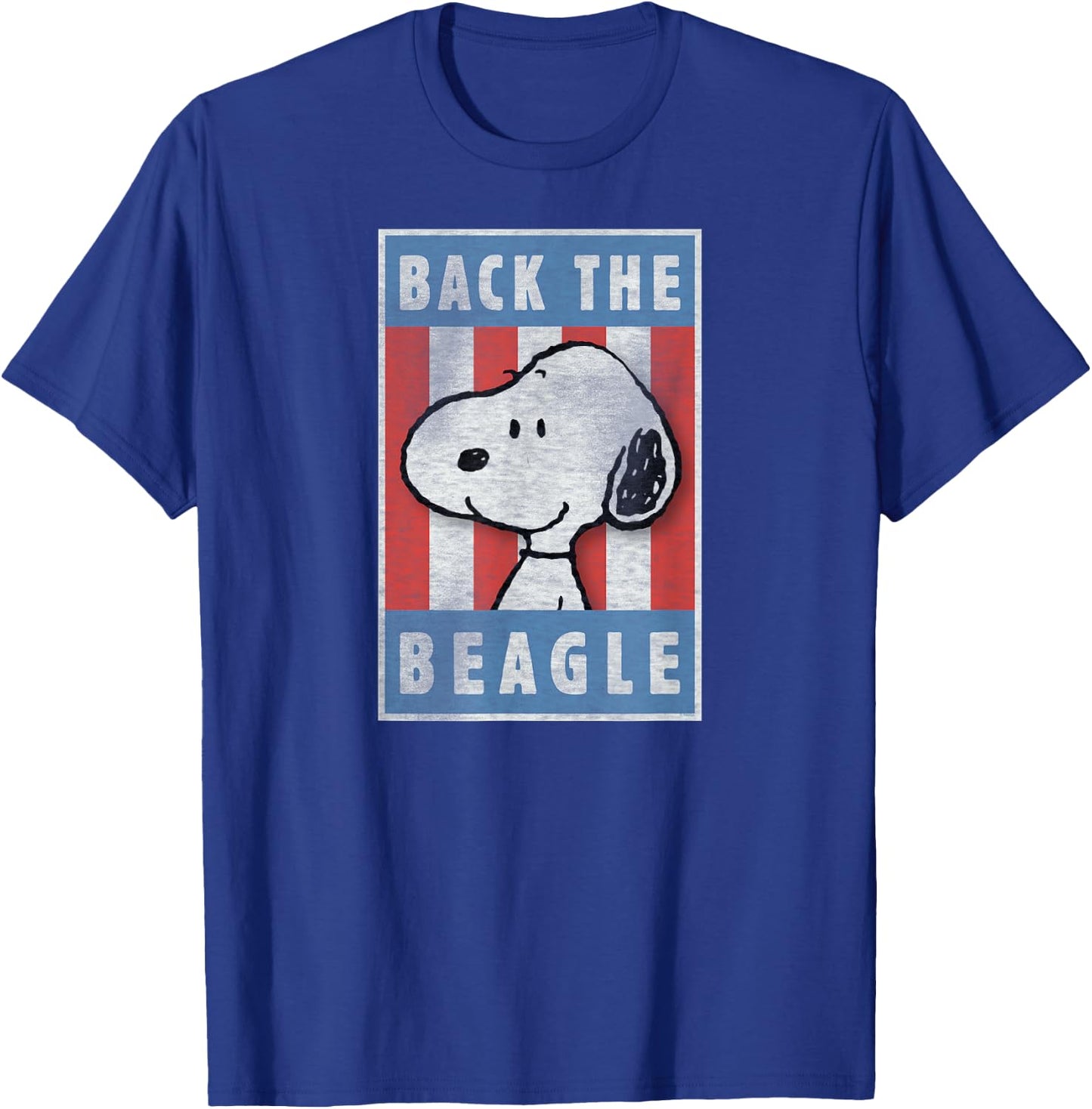 Peanuts Snoopy Back the Beagle Americana T-Shirt - T-Shirt | Royal