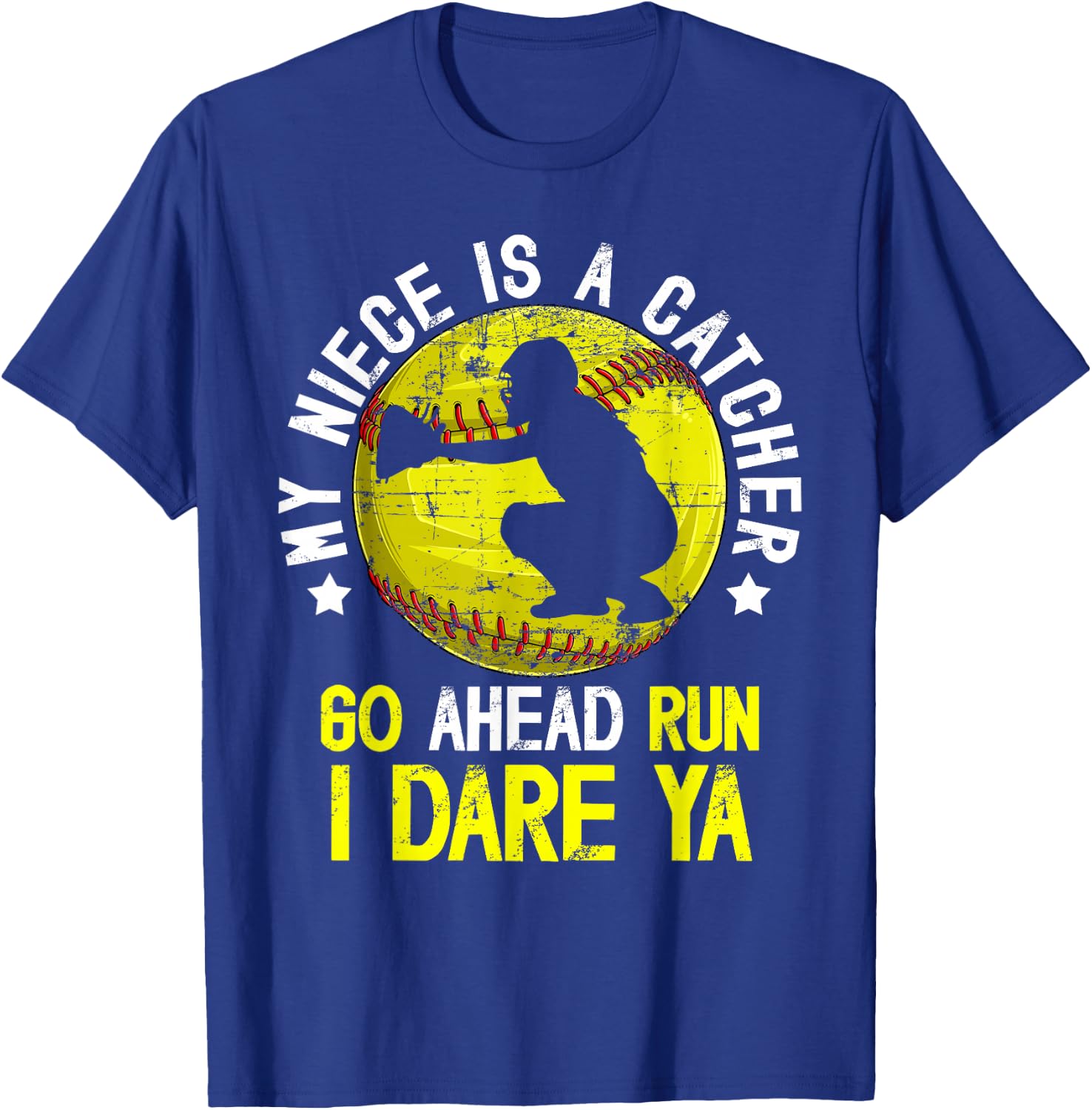 My Niece is A Softball Catcher Aunt Softball Catcher Auntie T-Shirt - T-Shirt | Royal