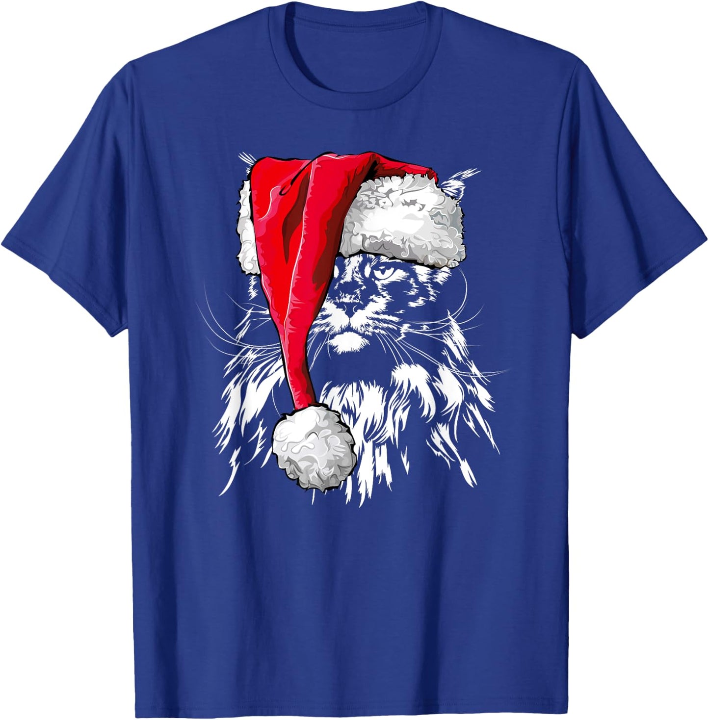 Funny Maine Coon Santa Christmas cat mom gift present Men Women Kids T-Shirt - T-Shirt | Royal