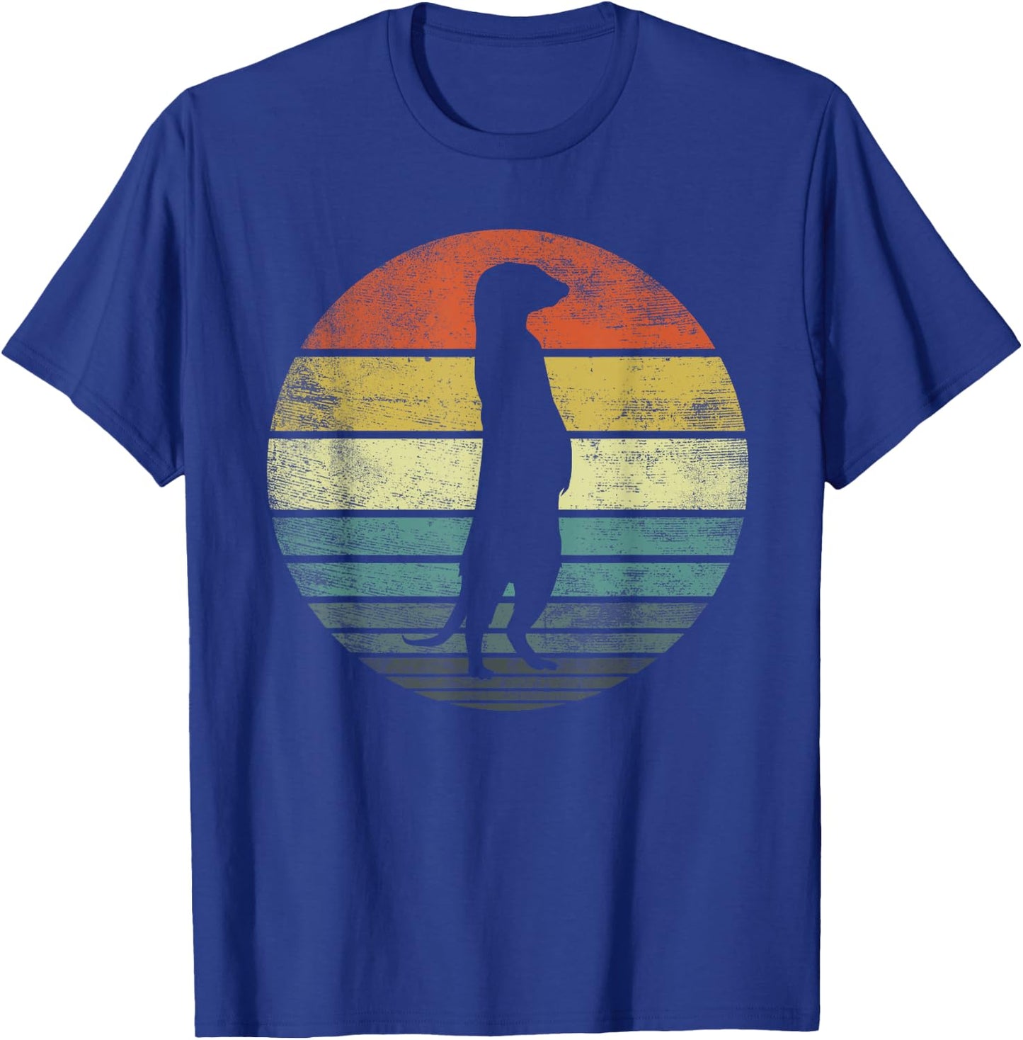 Meerkat Lover Gift Funny Retro Vintage Zoo Animal Silhouette T-Shirt - T-Shirt | Royal