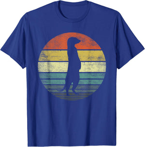 Meerkat Lover Gift Funny Retro Vintage Zoo Animal Silhouette T-Shirt - T-Shirt | Royal