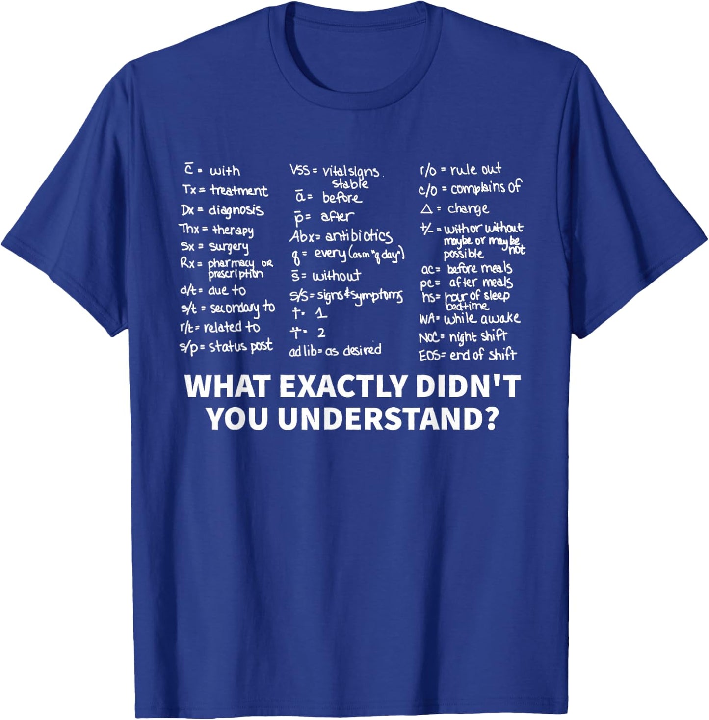What Exactly Didn't You Understand For Nurses T-Shirt - T-Shirt | Royal