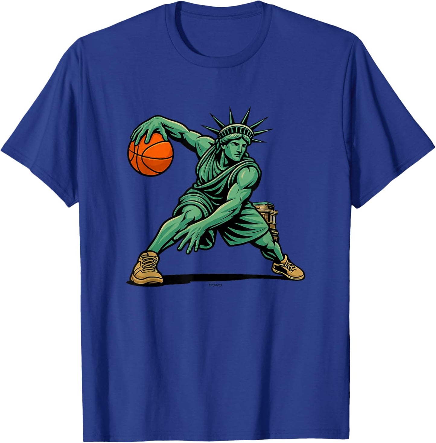 Lady Liberty Basketball - Crazy Crossover Comic T-Shirt - T-Shirt | Royal