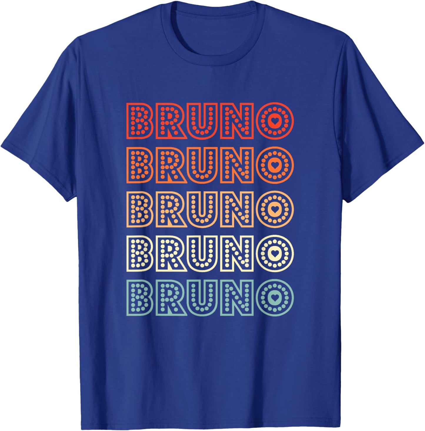 Love Heart Bruno Retro Style Bruno Lover Heart T-Shirt - T-Shirt | Royal