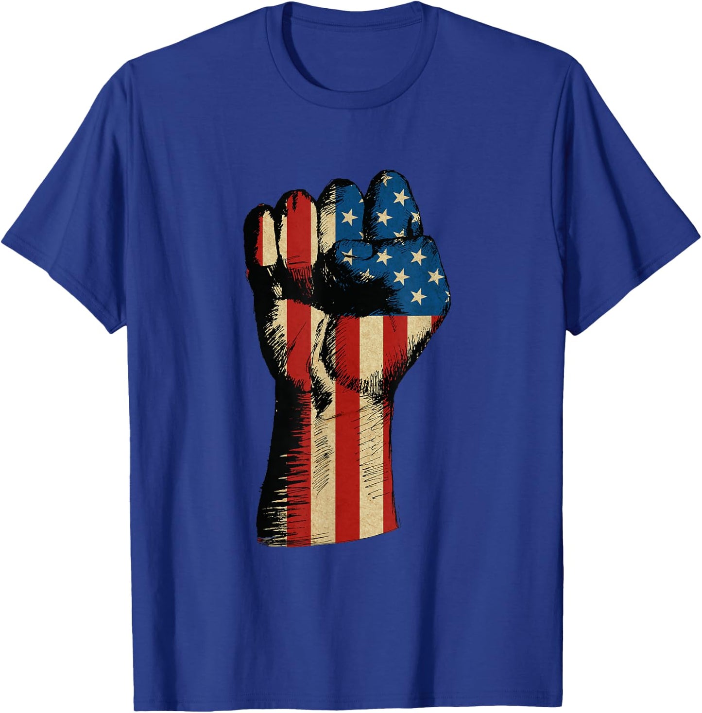 Patriotic Fist USA Flag T-Shirt - T-Shirt | Royal