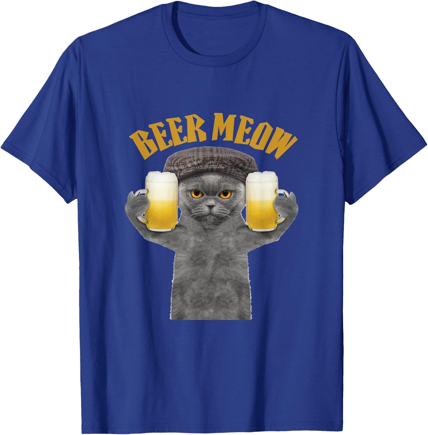 Beer Meow Cat Kitty Drinking or Serving Alcohol Women T-Shirt - T-Shirt | Royal