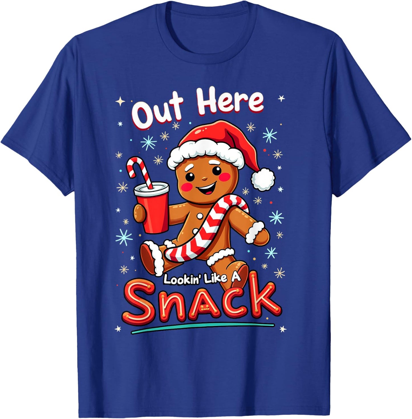 out here looking like a snack christmas funny BouJee Xmas T-Shirt - T-Shirt | Royal