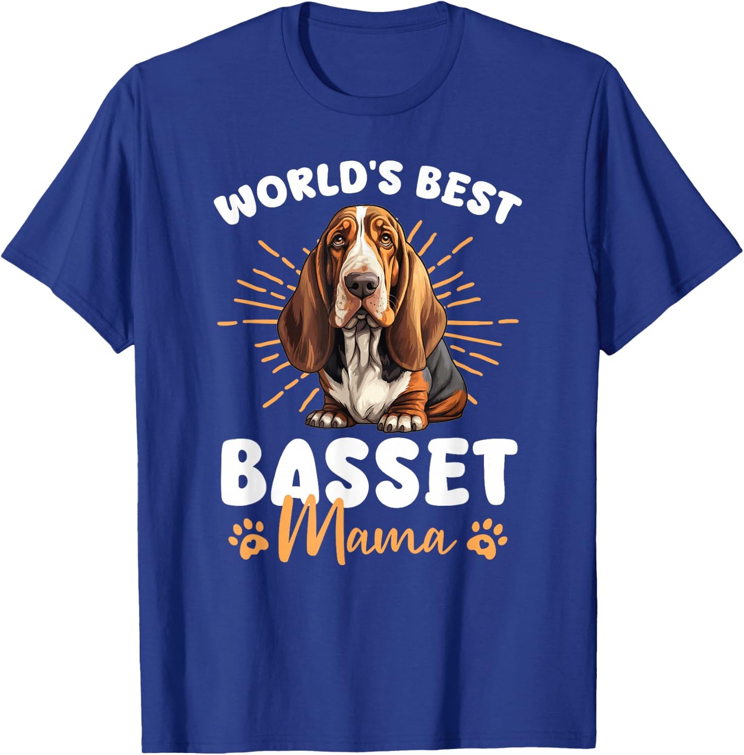 Basset Hound Groovy World's Best Basset Mama T-Shirt - T-Shirt | Royal