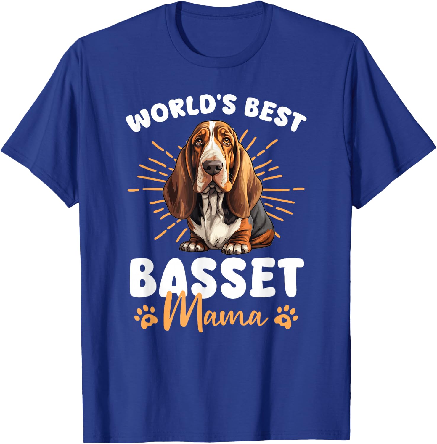 Basset Hound Groovy World's Best Basset Mama T-Shirt - T-Shirt | Royal