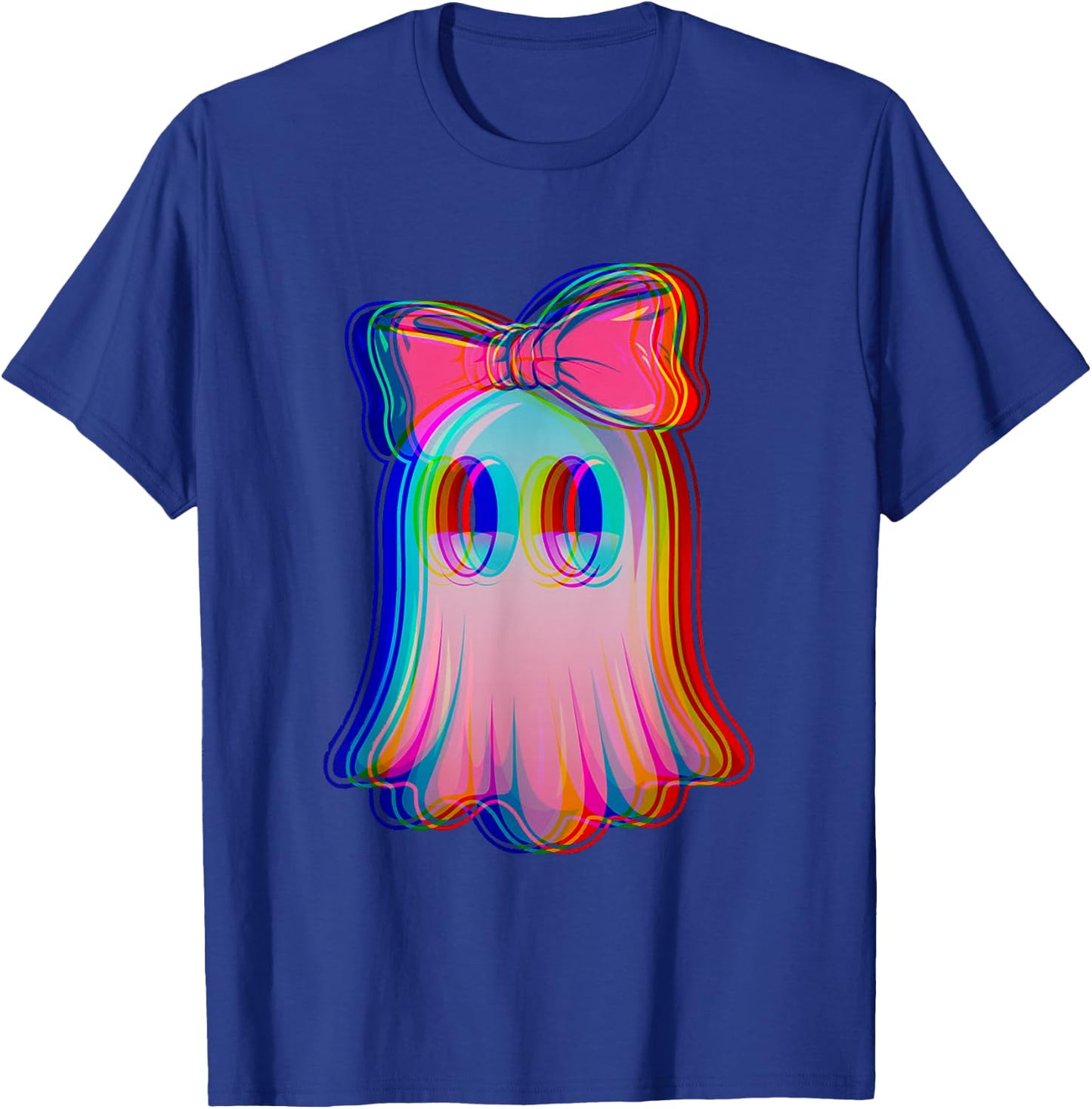 Funny Ghost Trippy Vaporwave Halloween Techno Rave Party T-Shirt - T-Shirt | Royal