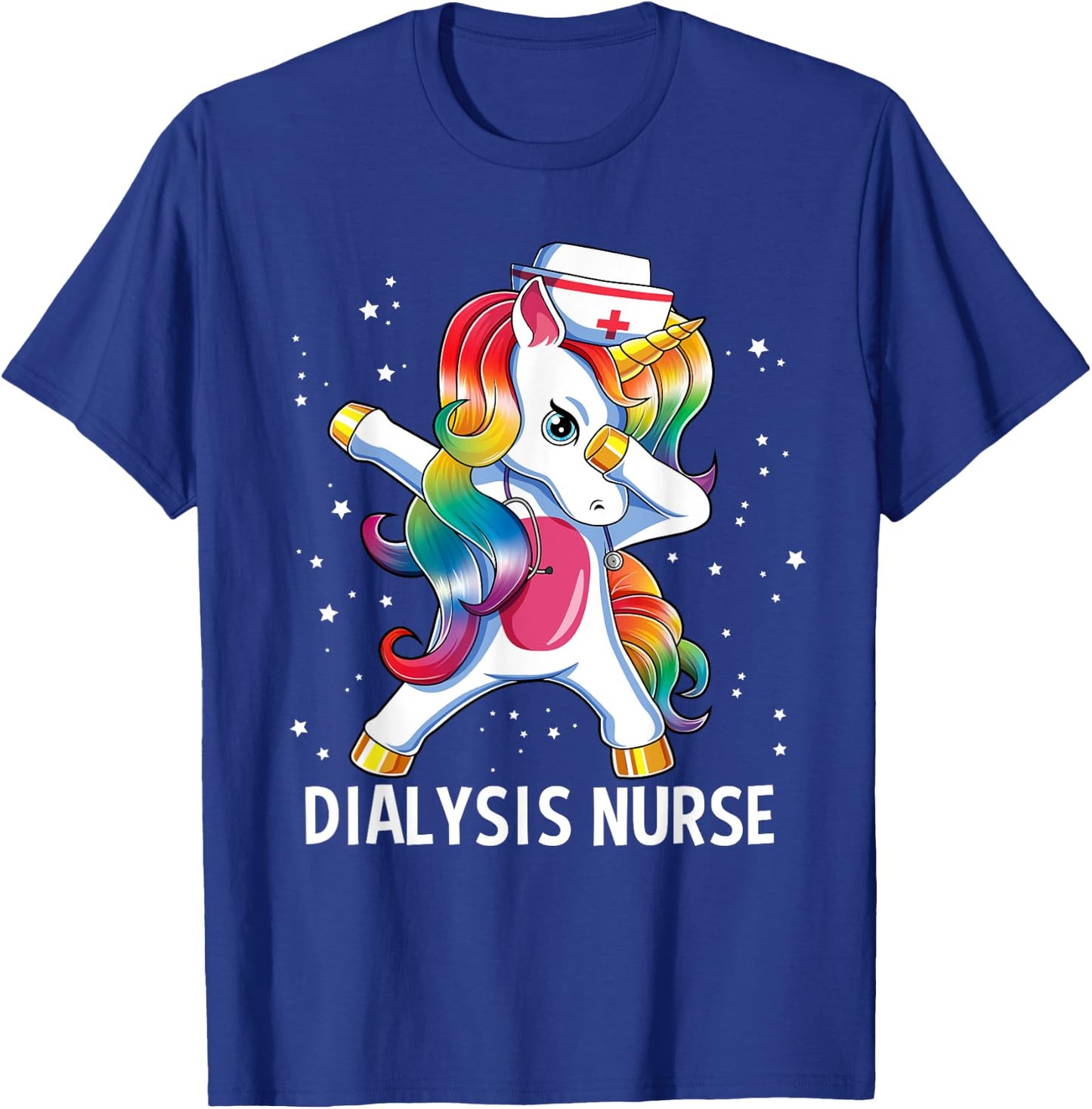 Dabbing Unicorn Funny Dialysis Nurse T-Shirt - T-Shirt | Royal