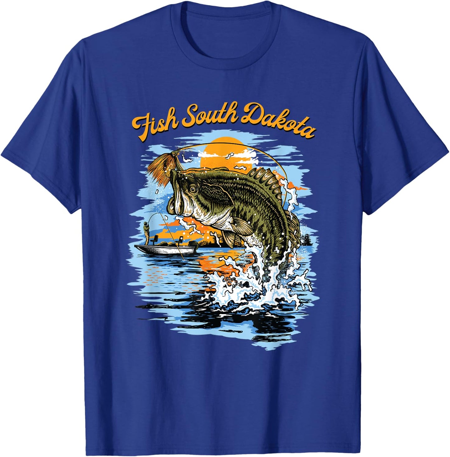 Largemouth Bass Fishing | Fish South Dakota T-Shirt - T-Shirt | Royal
