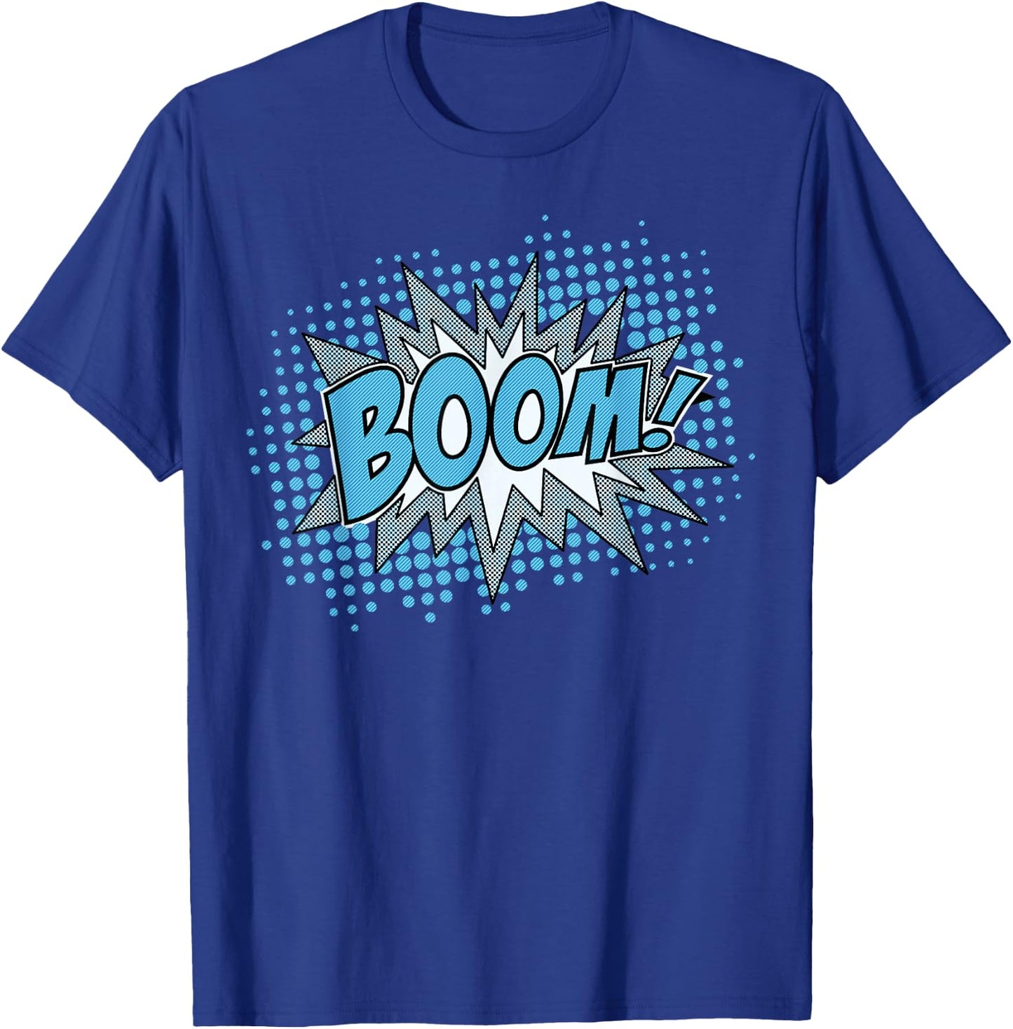 Comic Boom Bang Pow Kaboom Explosion Speech Bubble Vintage T-Shirt - T-Shirt | Royal