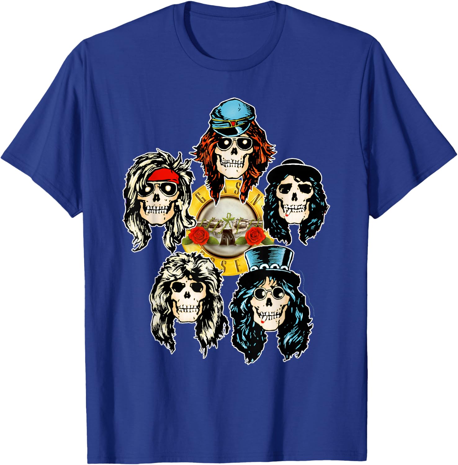Guns N' Roses Official Skull Heads T-Shirt - T-Shirt | Royal
